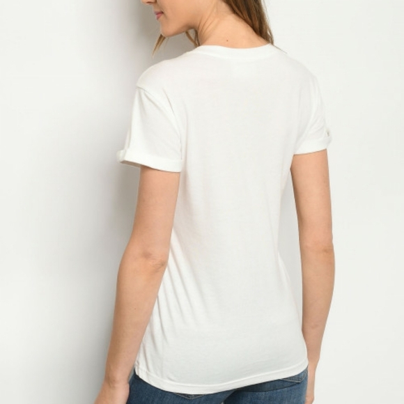 BUILT by DREAMERS WHITE GRAPHIC PRINT TOP - Picture 5 of 7